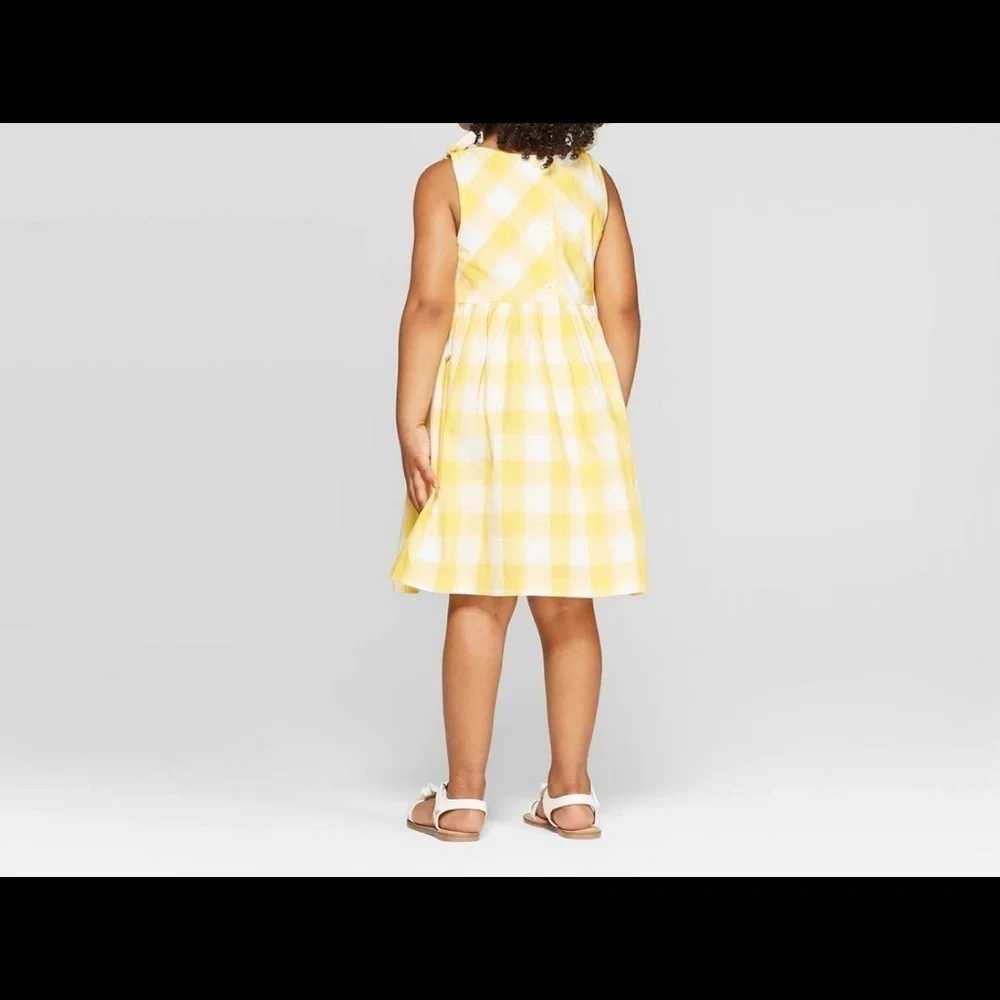 🌼Oshkosh Bgosh yellow and white girls dress size2T NWT